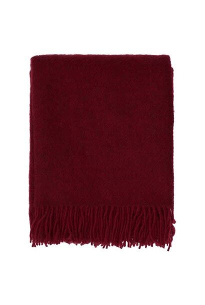 Plaid wol Gotland burgundy - 25% gotland, 75% lamswol