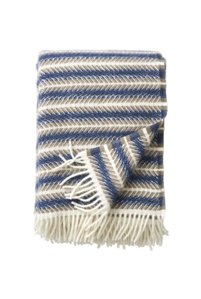 Plaid wol Oscar multi blue - 100% organic lambswool