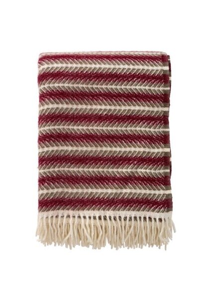 Plaid wol Oscar multi burgundy - 100% organic lambswool