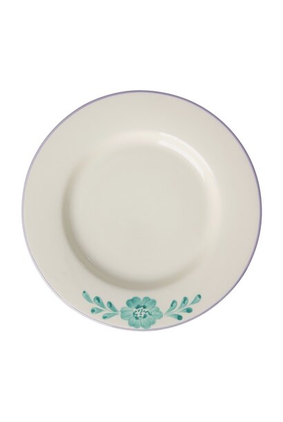 Diner bord Green Flower Vine D:26cm - handpainted aardewerk