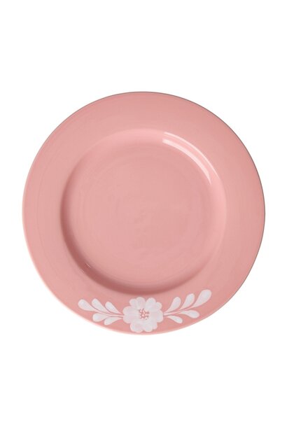 Diner bord White Flower Vine D:26cm - handpainted aardewerk