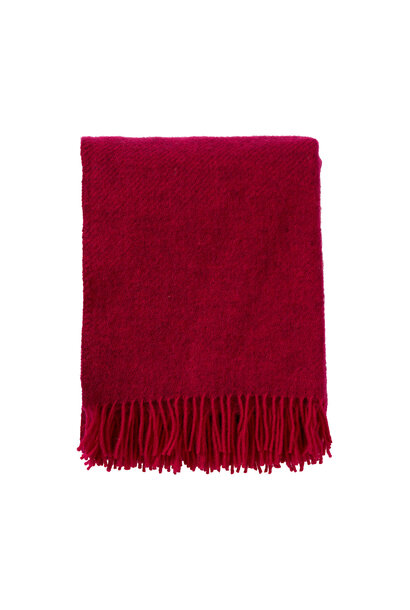 Plaid wol Gotland cerise - 25% gotland, 75% lamswol