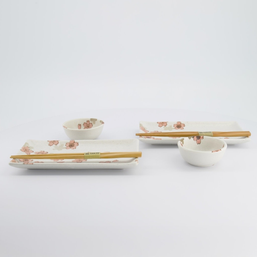 Sushi giftset Sakura white set/6 - 22x13x2cm & 8.5x3.4cm-5