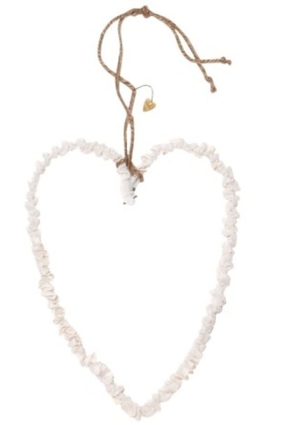 Heart organza 30cm white