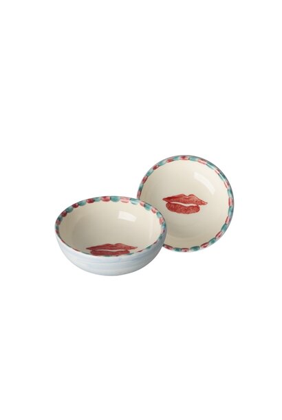 Aardewerk Dipping kom  Lips small - hand painted