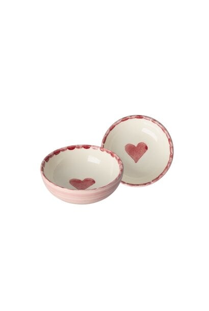 Aardewerk Dipping kom small Heart  - hand painted 100ml