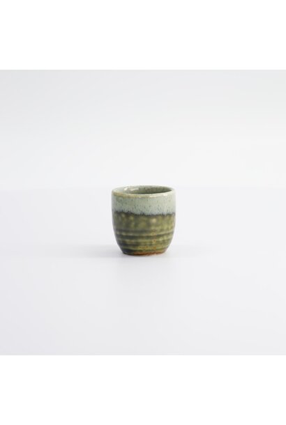 Sake beker 50ml white / green - 4.5x4.5cm