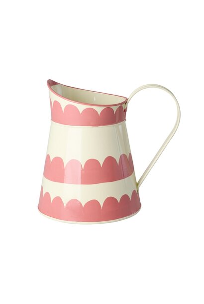 Kan metaal cream and red scallop design -