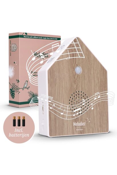 Natuurgeluiden box deluxe Oak dark - 15x11x3,5cm