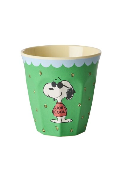 Melamine beker medium Snoopy green 250ml