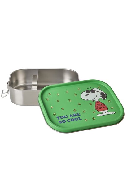 SS Lunchbox large Snoopy green 1400ml - movable divider