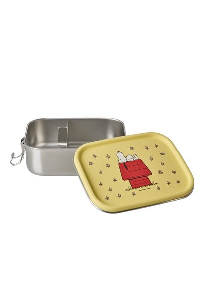 SS Lunchbox small Snoopy yellow 800ml - movable divider