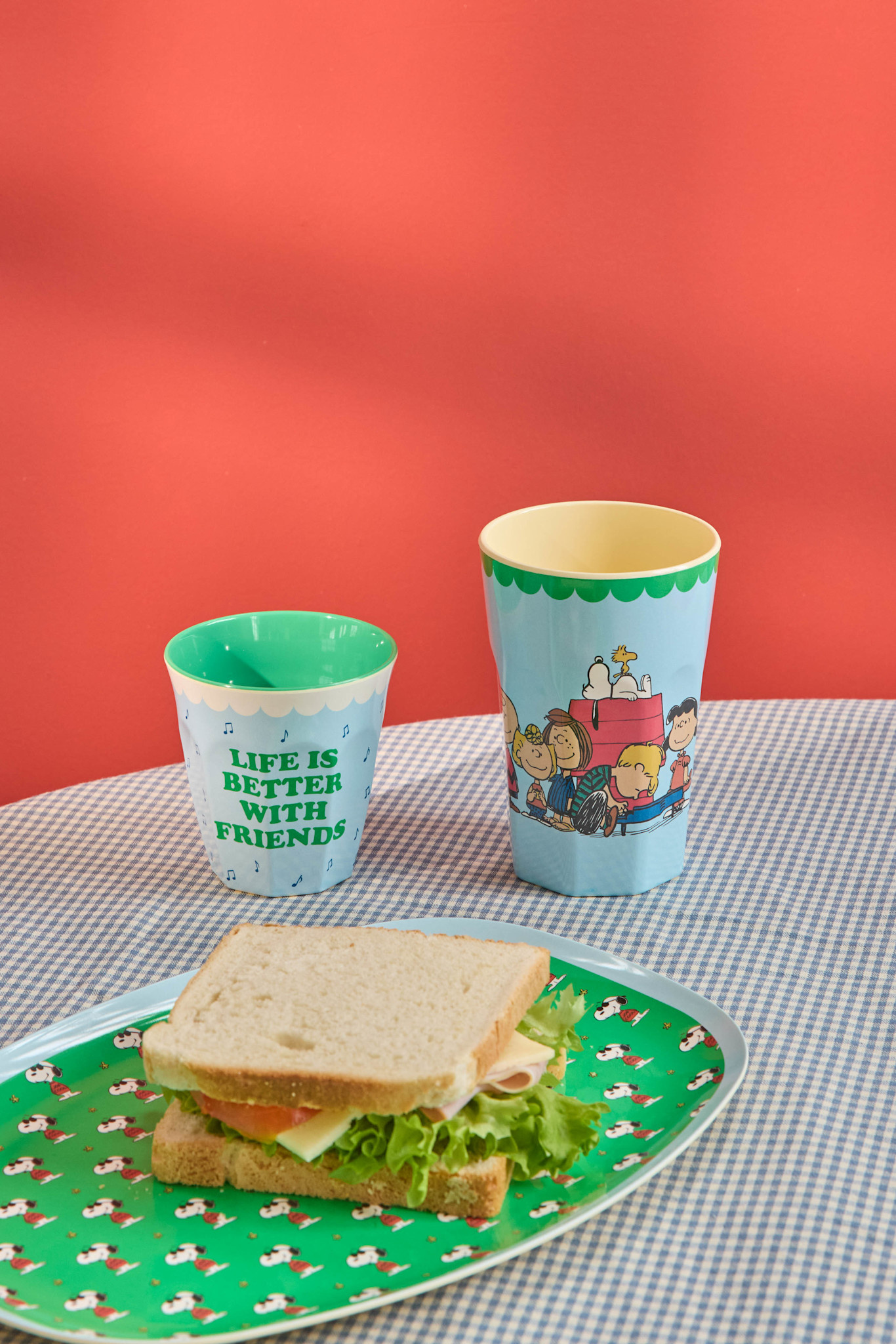 Melamine ovaal bord Snoopy green-2