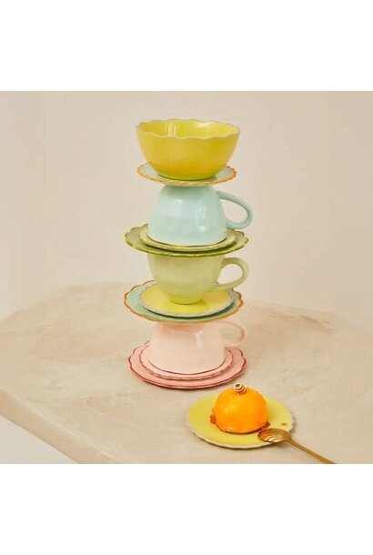 Kom sculpted Good Morning lime light - 14 x 6,5cm