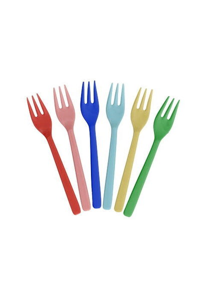 Melamine vorkjes Solid Colors set/6