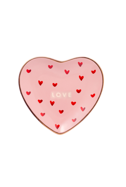 Bord heart LOVE pink 14cm