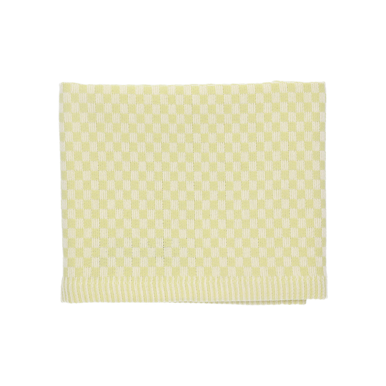 Theedoek Kleine Ruit Lime Groen GOTS-3