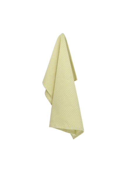 Theedoek Kleine Ruit Lime Groen GOTS