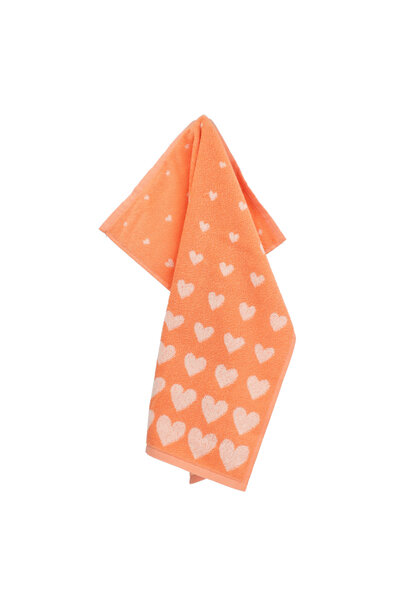 Keuken handdoek Hart oranje GOTS