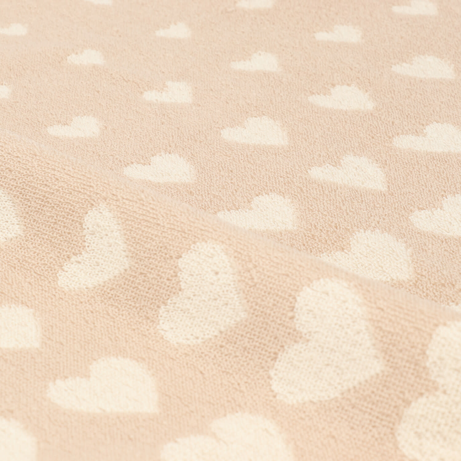 Keuken handdoek Hart zand GOTS-2