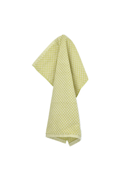 Keuken handdoek Kleine Ruit Lime Groen GOTS