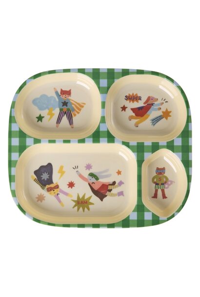 Melamine kids 4vaks bord Hero green