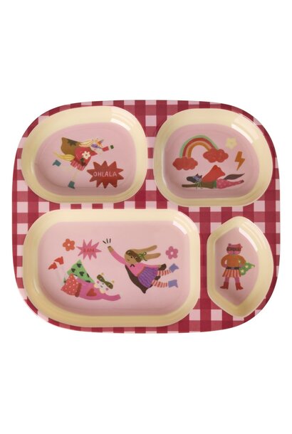 Melamine kids 4vaks bord Hero pink