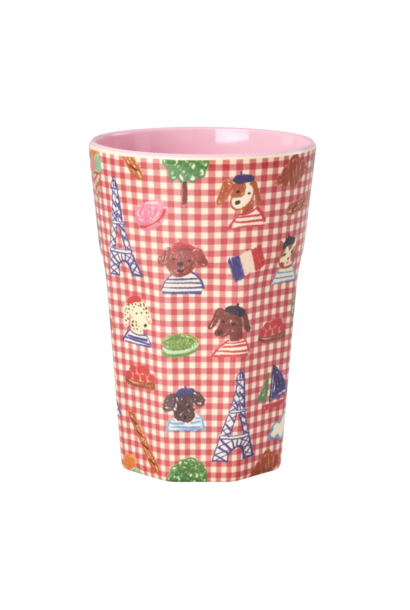 Melamine Tall beker Kids in Paris red 400ml