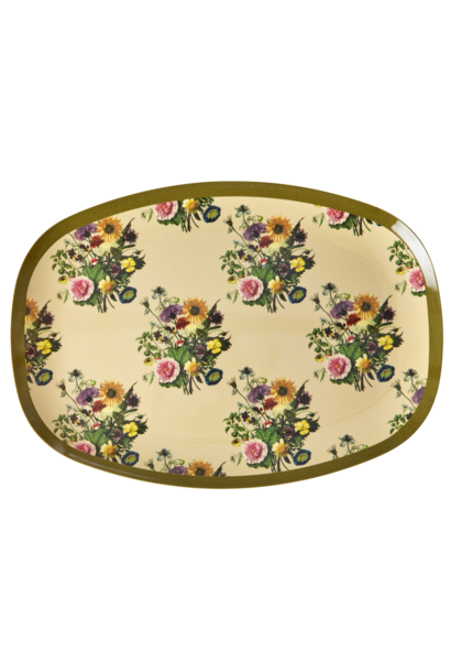 Melamine ovaal bord Retro Bouquet