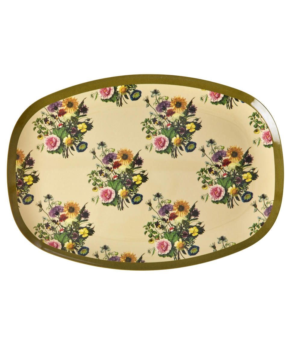 Melamine ovaal bord Retro Bouquet-1