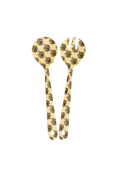 Melamine salade bestek Retro Bouquet set/2