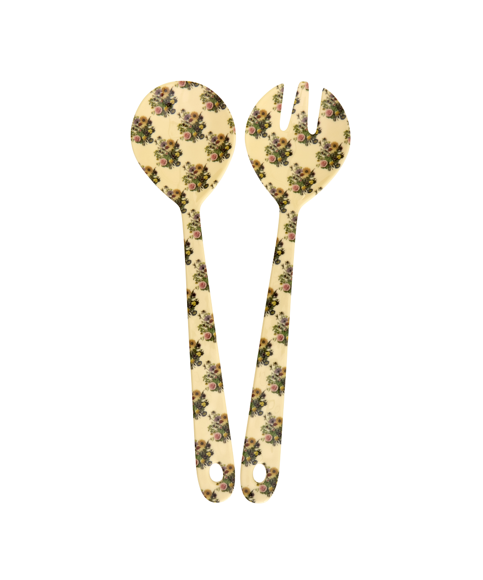 Melamine salade bestek Retro Bouquet set/2-1