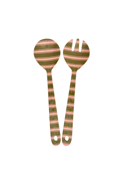 Melamine salade bestek Stripe Delight set/2