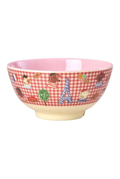 Melamine kom medium Kids in Paris red 700ml