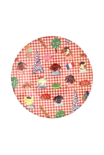 Melamine lunch bord Kids in Paris red
