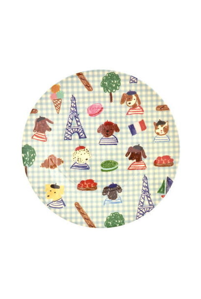 Melamine lunch bord Kids in Paris blue