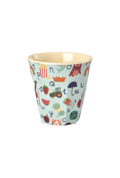Melamine beker medium ABC blue 250ml