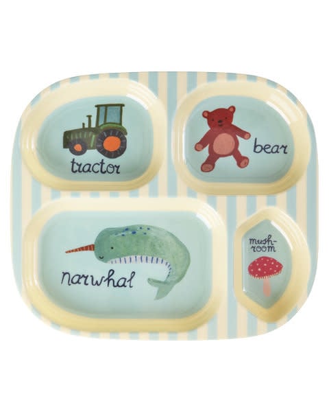 Melamine kids 4vaks bord ABC blue-1