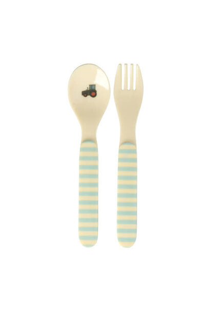 Melamine kids bestek ABC blue ABC set/2