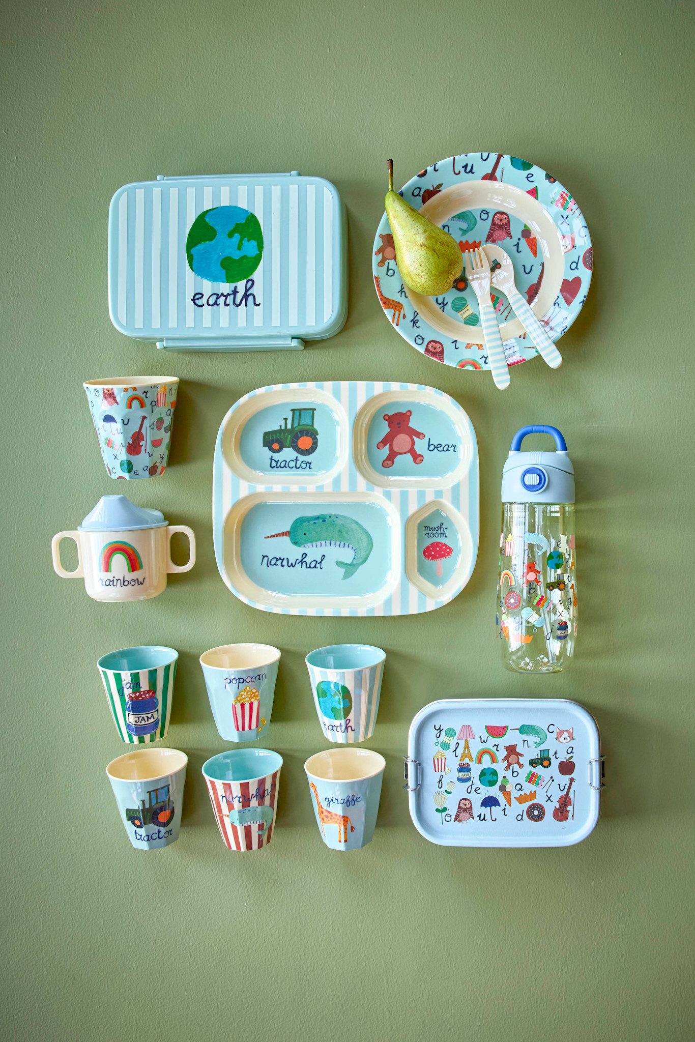 Melamine kids bestek ABC blue ABC set/2-2