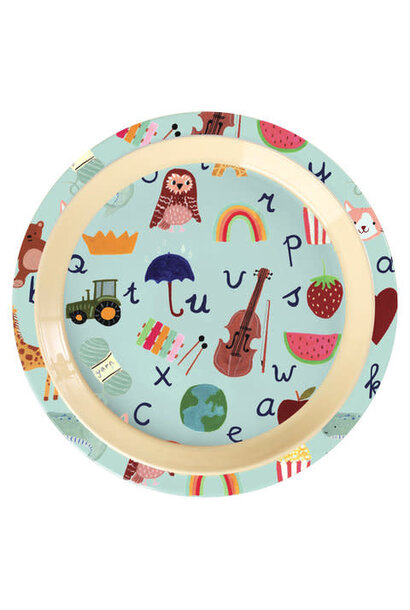 Melamine Kids lunch bord ABC blue