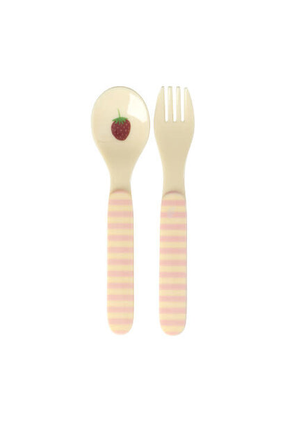 Melamine kids bestek ABC pink ABC set/3