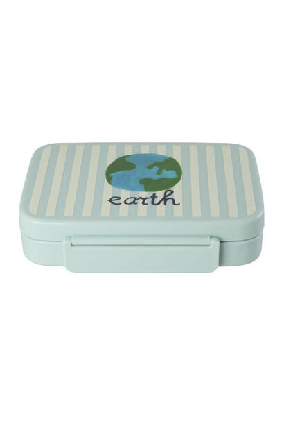 Lunchbox plastic met 6 vakjes ABC Earth blue