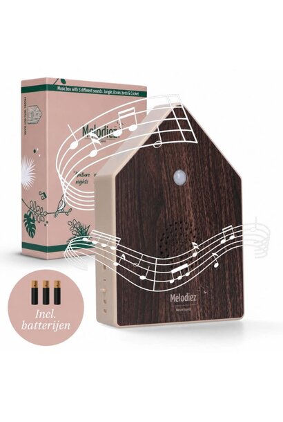 Natuurgeluiden box deluxe Walnut dark - 15x11x3,5cm