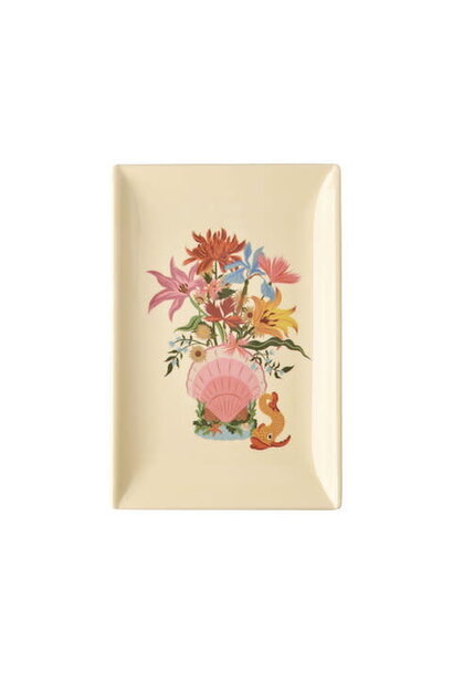 Melamine Sushi bord Chinese print soft yellow