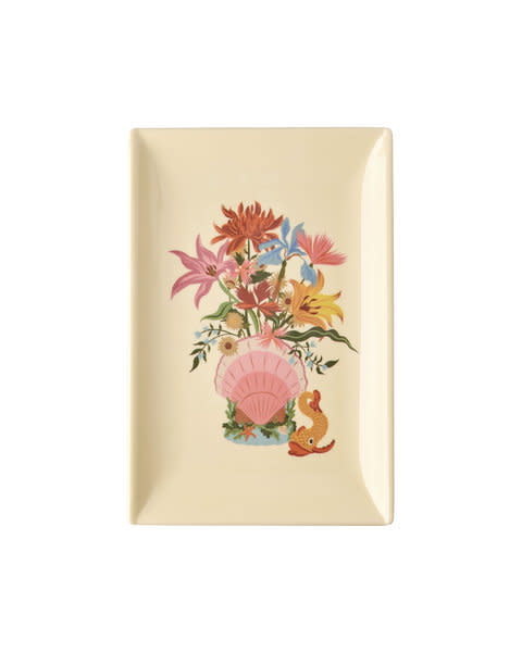 Melamine Sushi bord Chinese print soft yellow-1