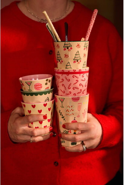 Melamine Tall beker Candy Cane 400ml