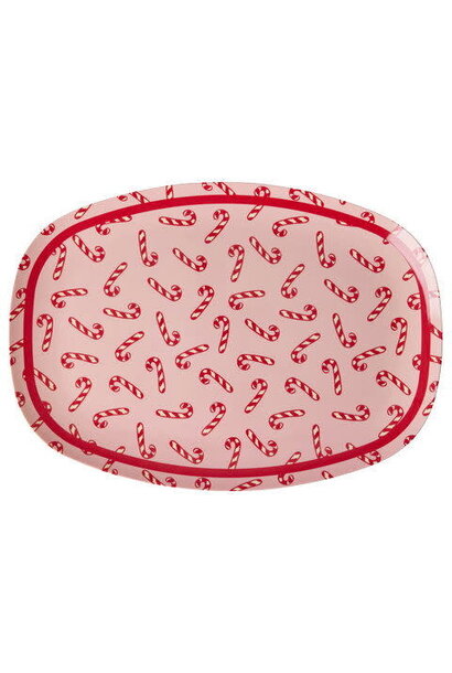 Melamine ovaal bord Candy Cane