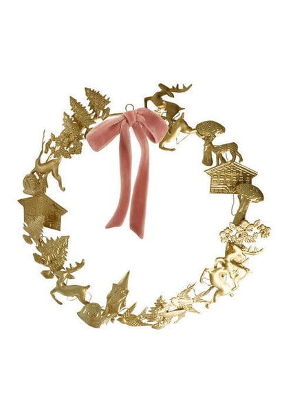 Kerst hanger Wreath / Krans gold