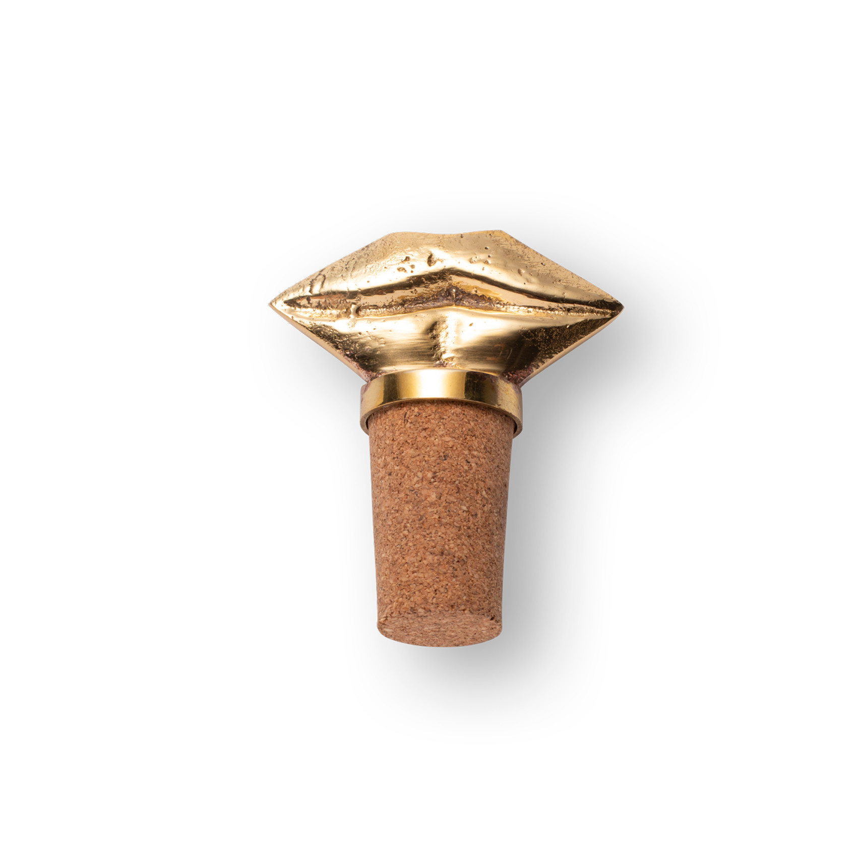 Flessenstop Lips brass gold - h6cm w/box-1